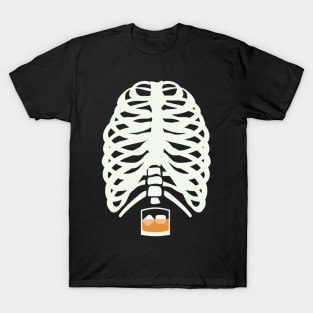 Bourbon Halloween Costume Skeleton Whiskey T-Shirt